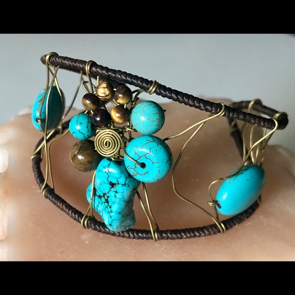 Turquoise & Tigers Eye Bracelet - Picture 1 of 8